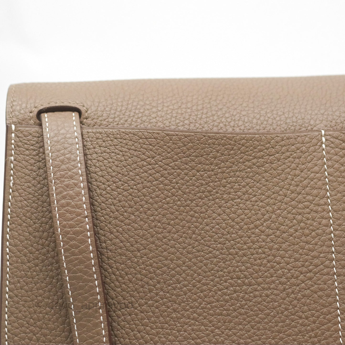 Hermès Halzan 31 Etoupe Clemence Gold Hardware