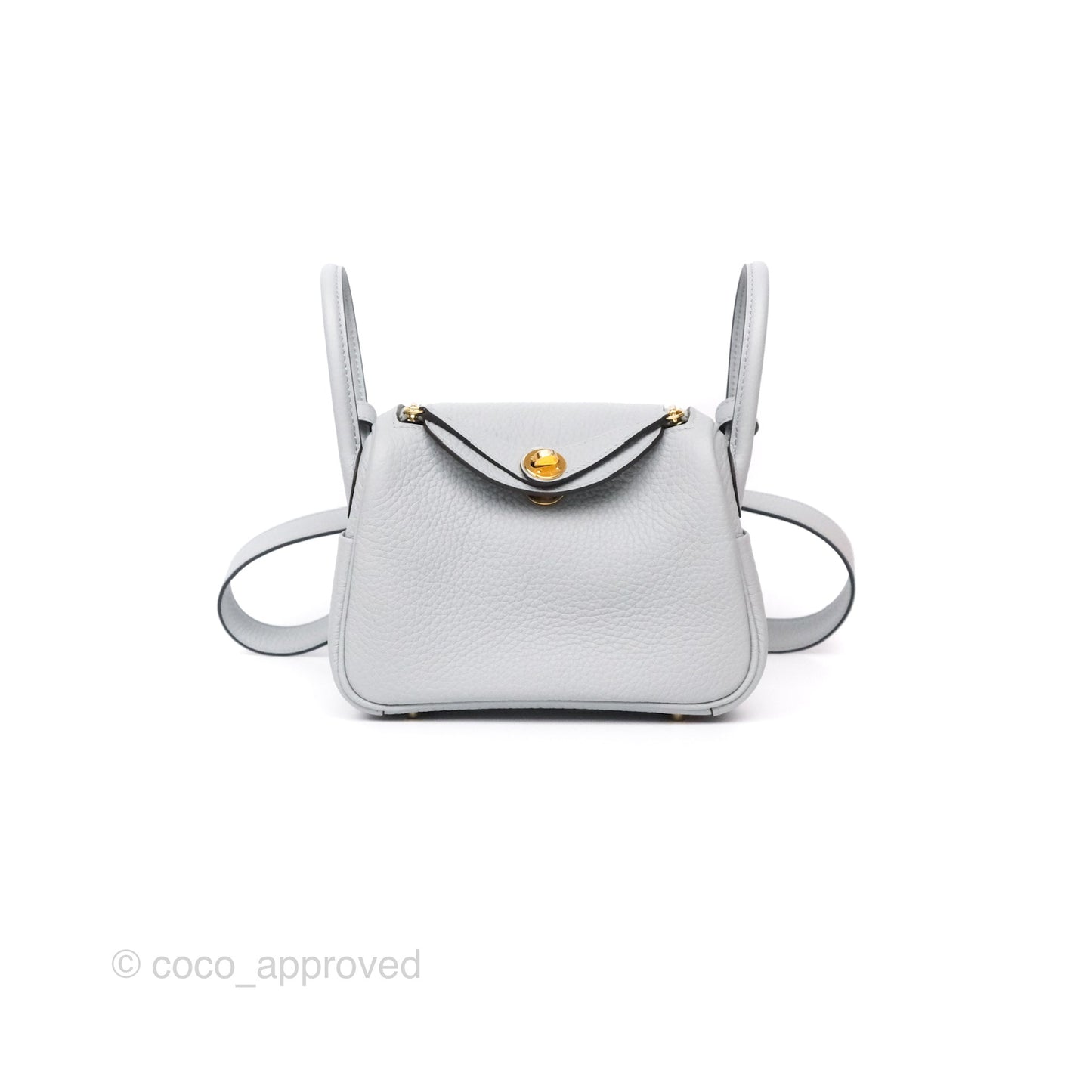Hermès Mini Lindy 20 Blue Glacier 8U Clemence Gold Hardware