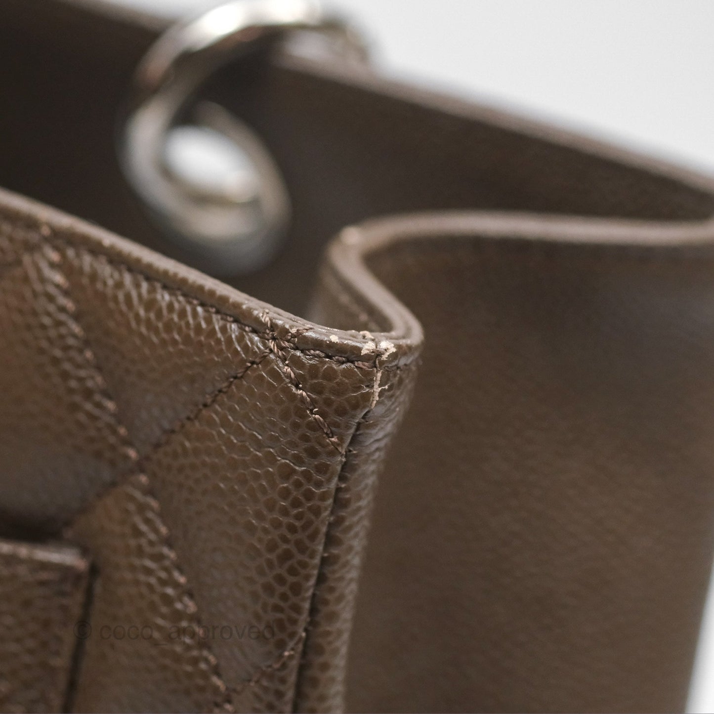 Chanel GST Chocolate Brown Caviar Silver Hardware