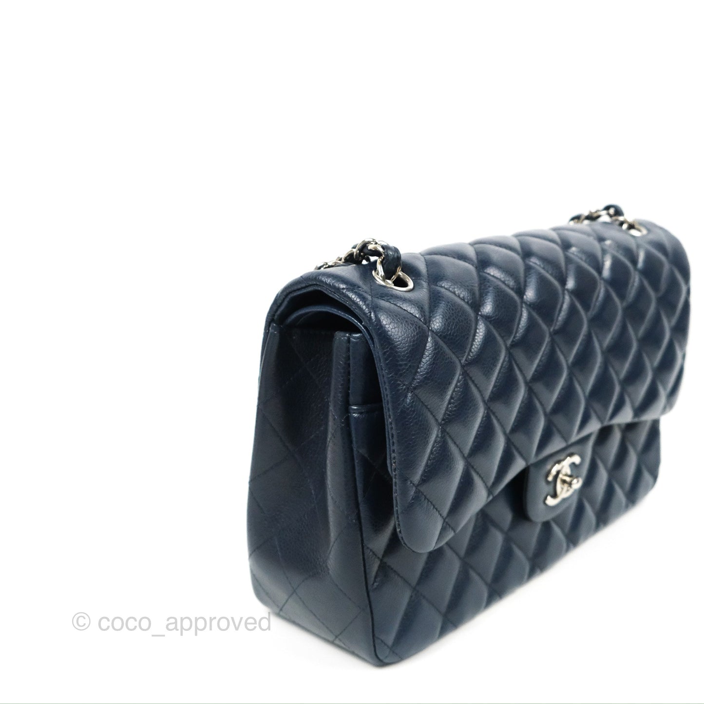 Chanel Jumbo Double Flap Navy Caviar Silver Hardware⁣⁣