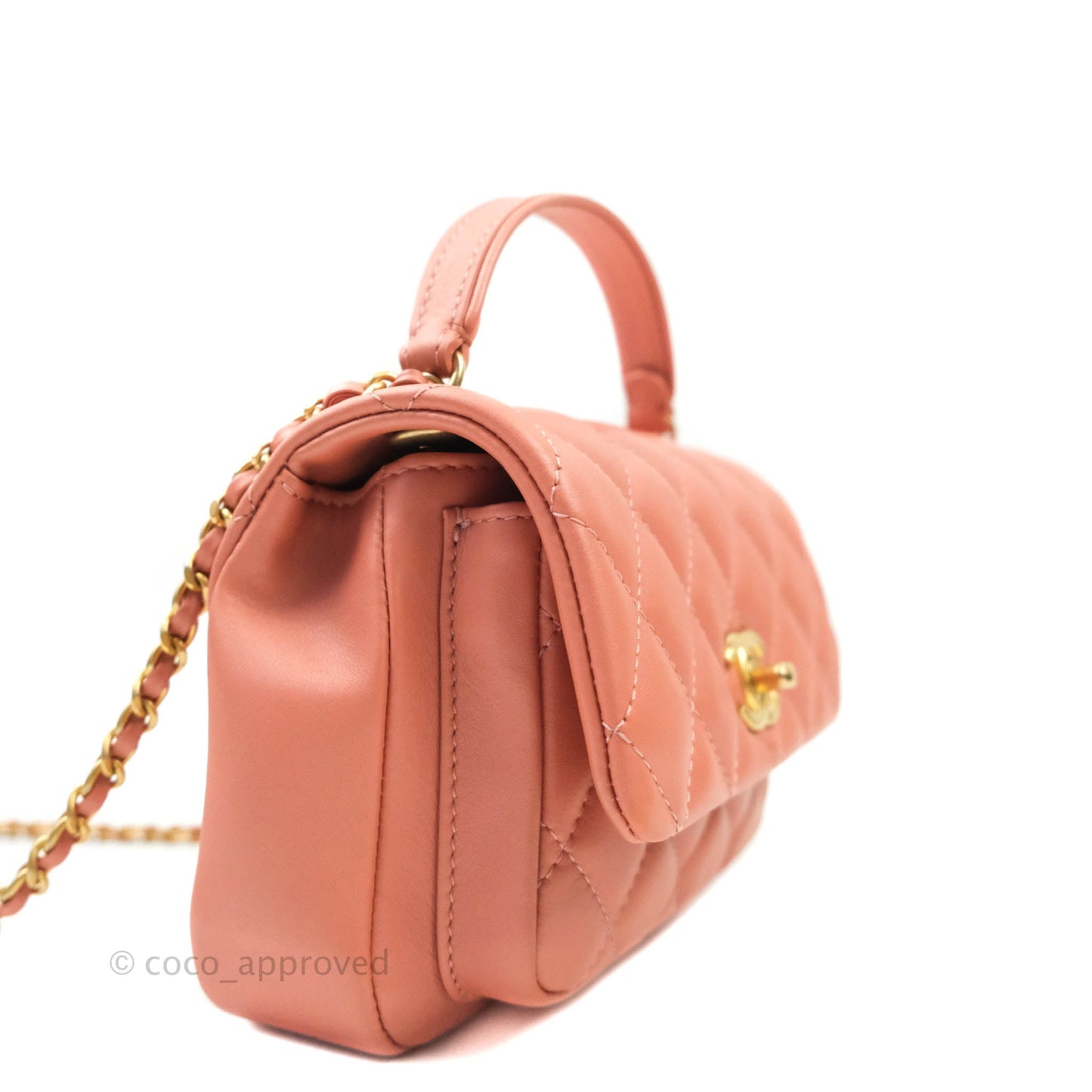 Chanel Day Trip Quilted Small Lambskin Pink Aged Gold Hardware