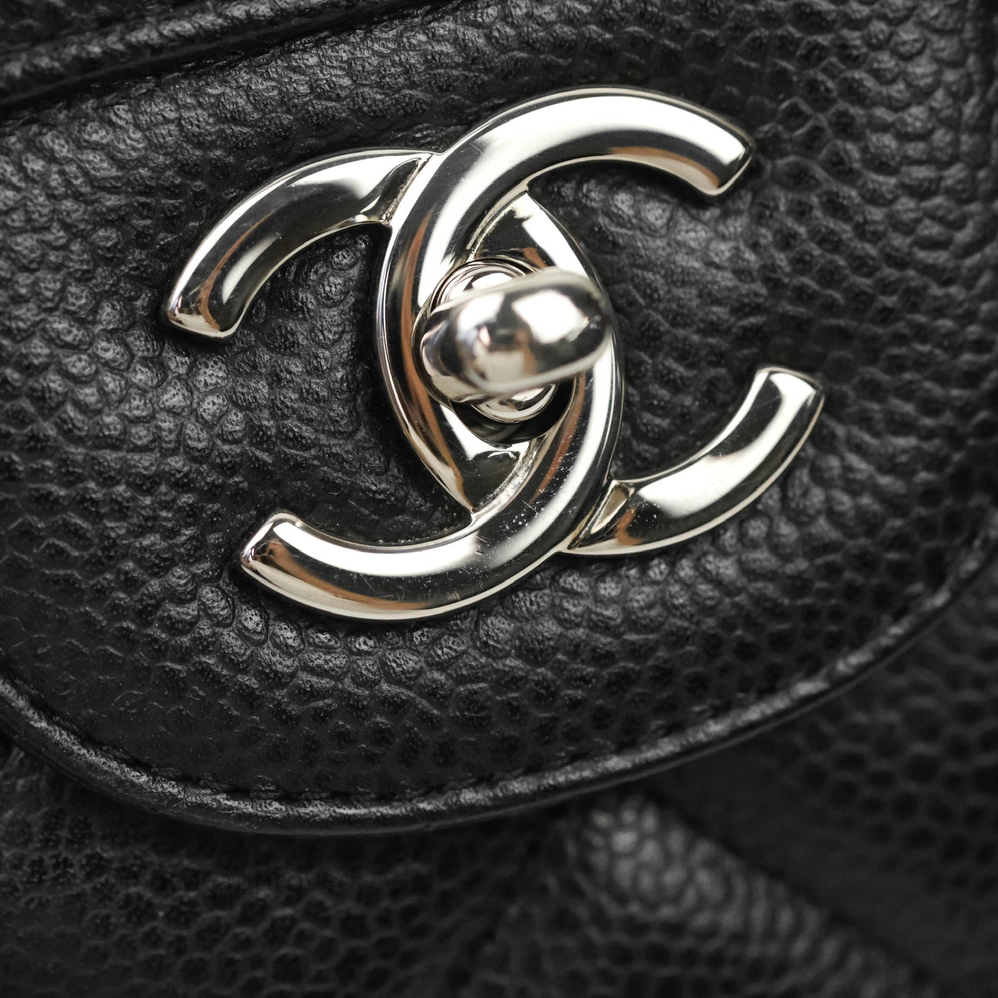 Chanel Jumbo Double Flap Black Caviar Silver Hardware⁣⁣