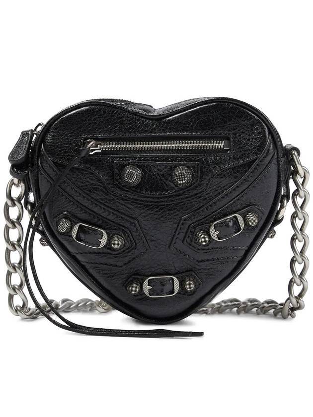 Luxury Balenciaga Le Cagole Heart Cross Mini Bag Black