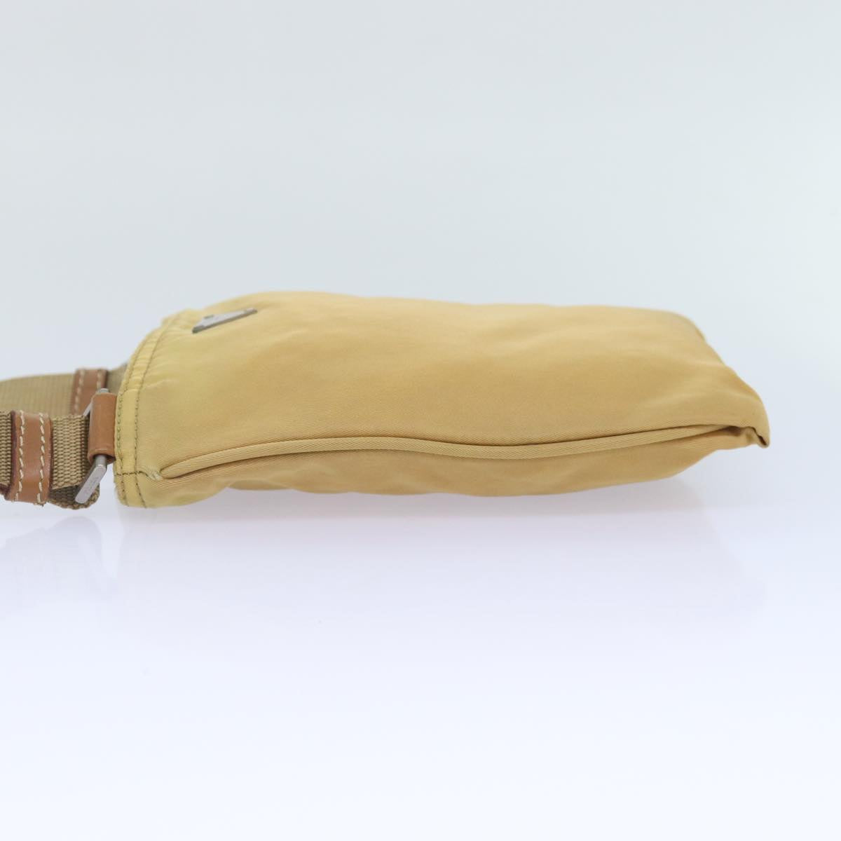 Luxury Prada Shoulder Bag Nylon Beige Silver  86701