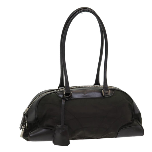 Luxury Prada Shoulder Bag Nylon Khaki Silver  86724