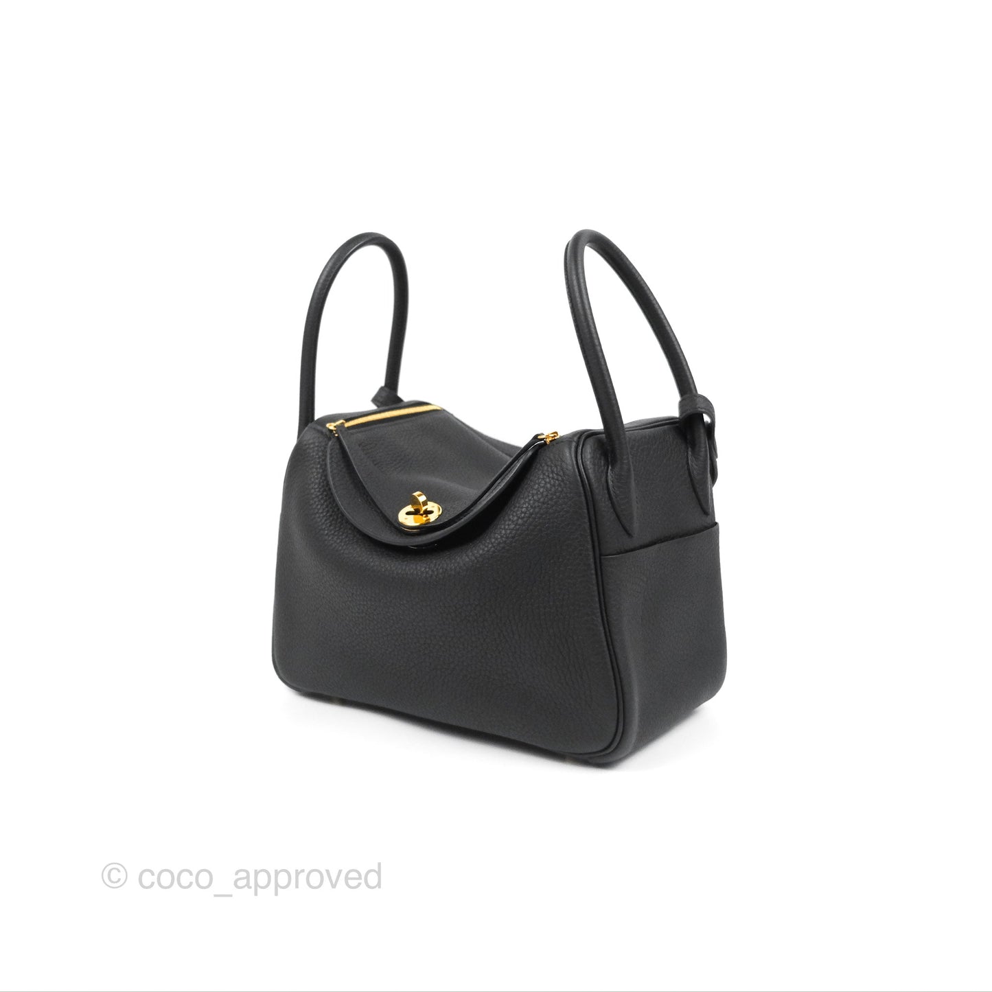 Hermès Lindy 26 Black Clemence Gold Hardware