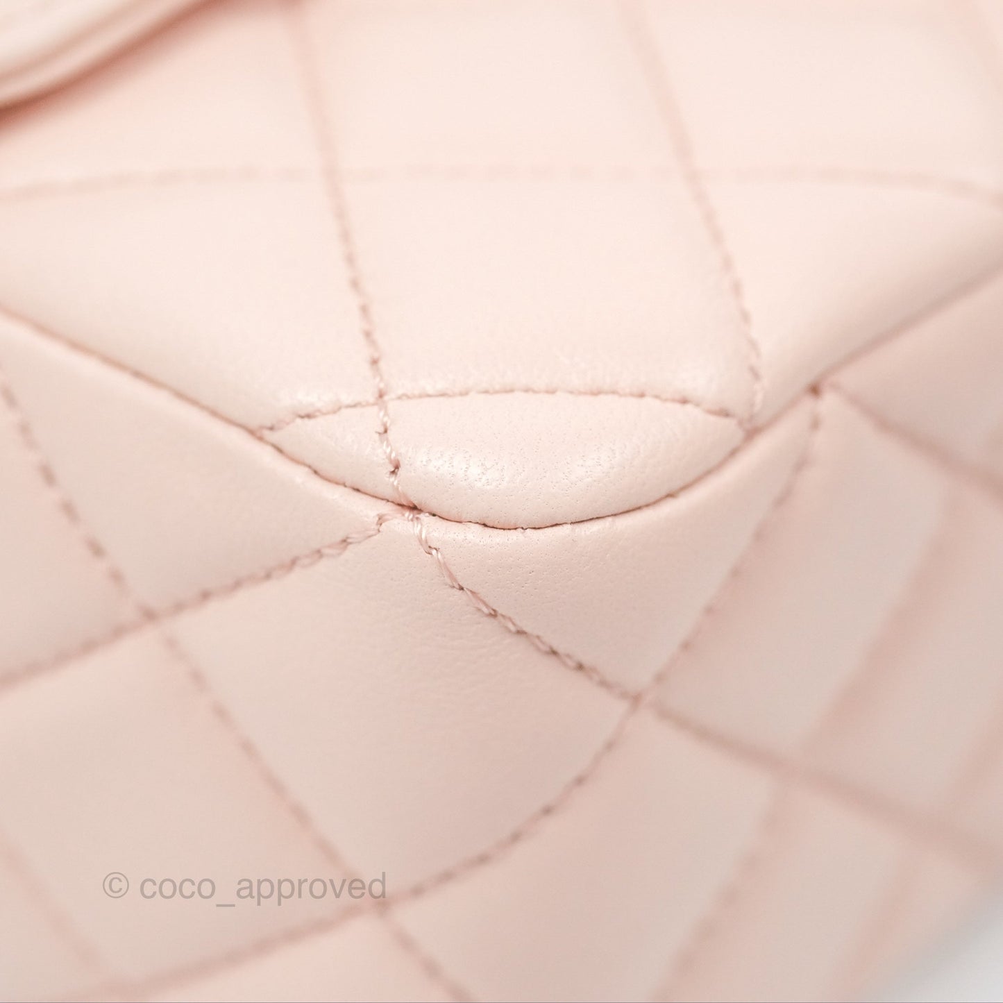 Chanel Top Handle Mini Rectangular Flap Bag Light Pink Lambskin Aged Gold Hardware