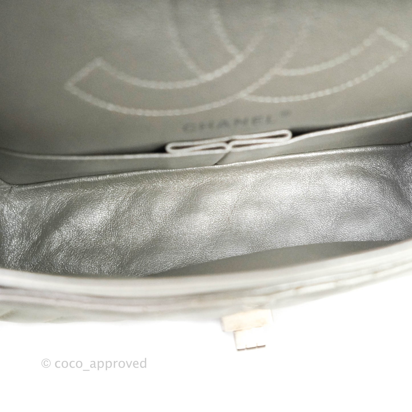 Chanel Reissue Quilted Aged Calfskin Metallic Silver Matte Silver Hardware 225