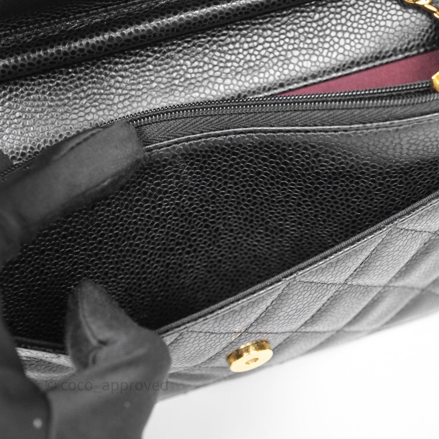 Chanel Quilted WOC Black Caviar Gold Hardware