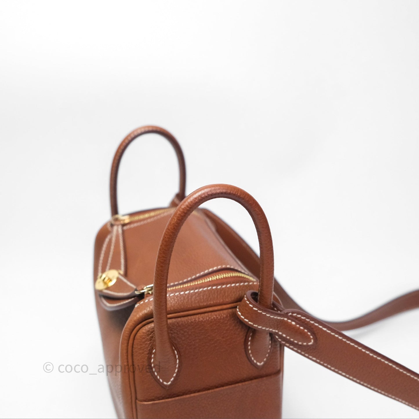 Hermès Mini Lindy 20 Fauve 34 Barenia Gold Hardware