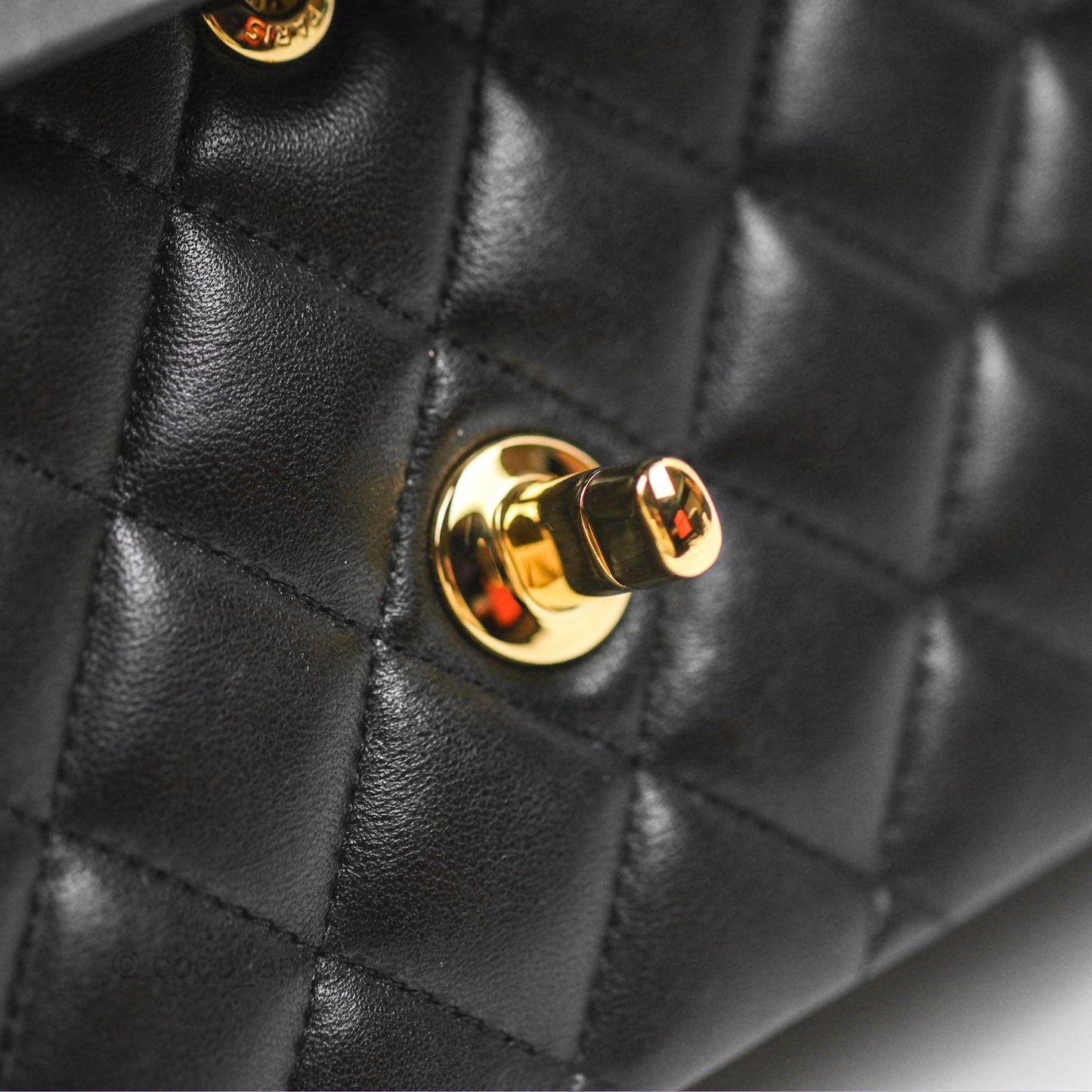 Chanel Classic M/L Medium Flap Quilted Black Lambskin Gold Hardware