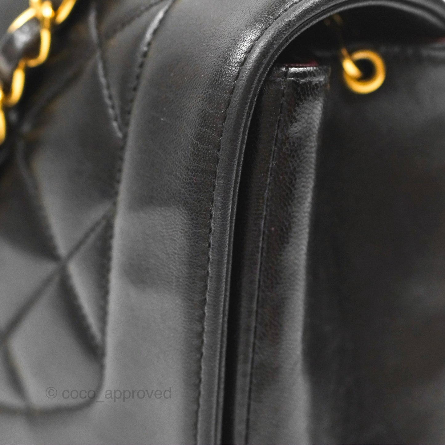 Chanel Vintage Quilted Medium Classic Diana Flap Bag Black Lambskin 24K Gold Hardware