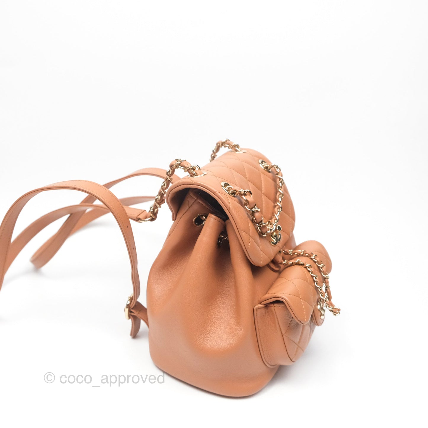Chanel Small Duma Drawstring Backpack Camel Calfskin 24P