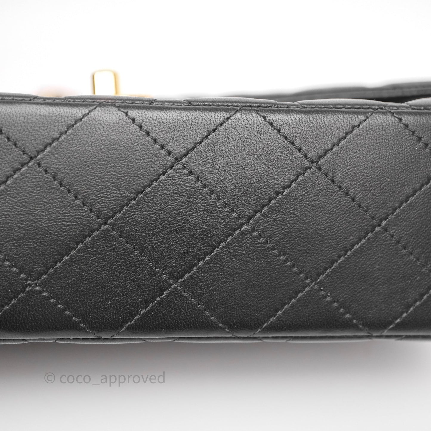 Chanel Classic M/L Medium Flap Quilted Black Lambskin Gold Hardware