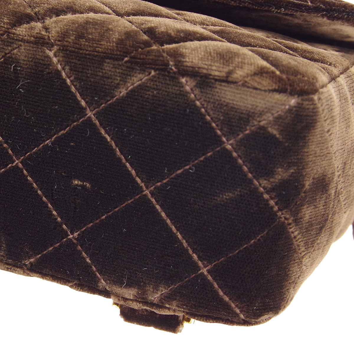 Luxury Chanel * 1994-1996 Brown Velvet Classic Flap Backpack