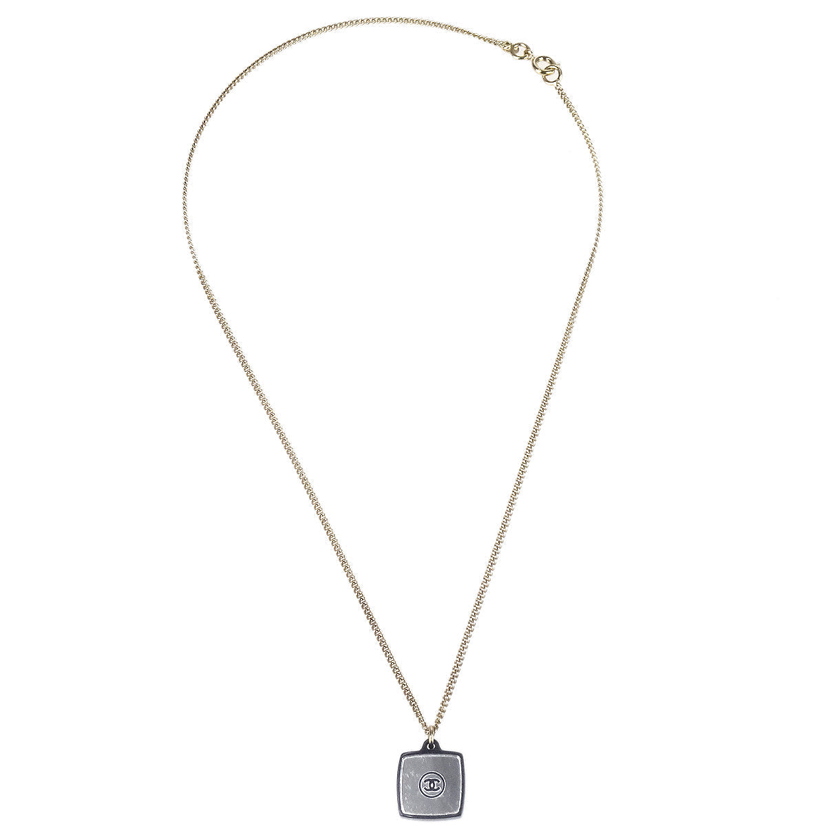 Luxury Chanel Rhinestone Gold Chain Pendant Necklace 04A