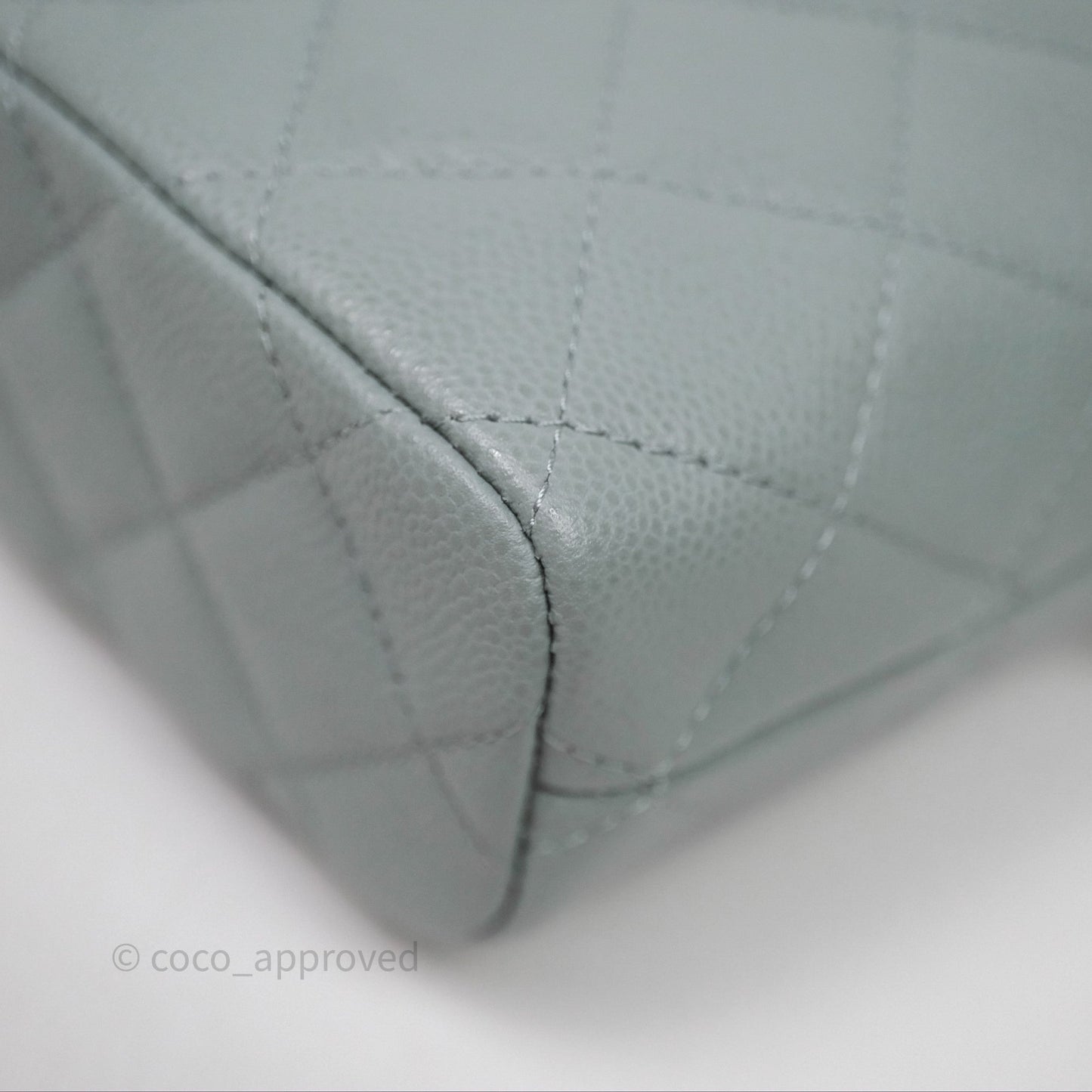 Chanel Hobo With Chain Quilted Tiffany Green Grey Caviar Gold Hardware