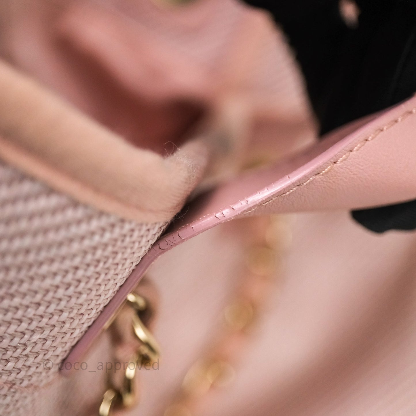 Chanel Large Deauville Tote Pink Canvas Gold Hardware