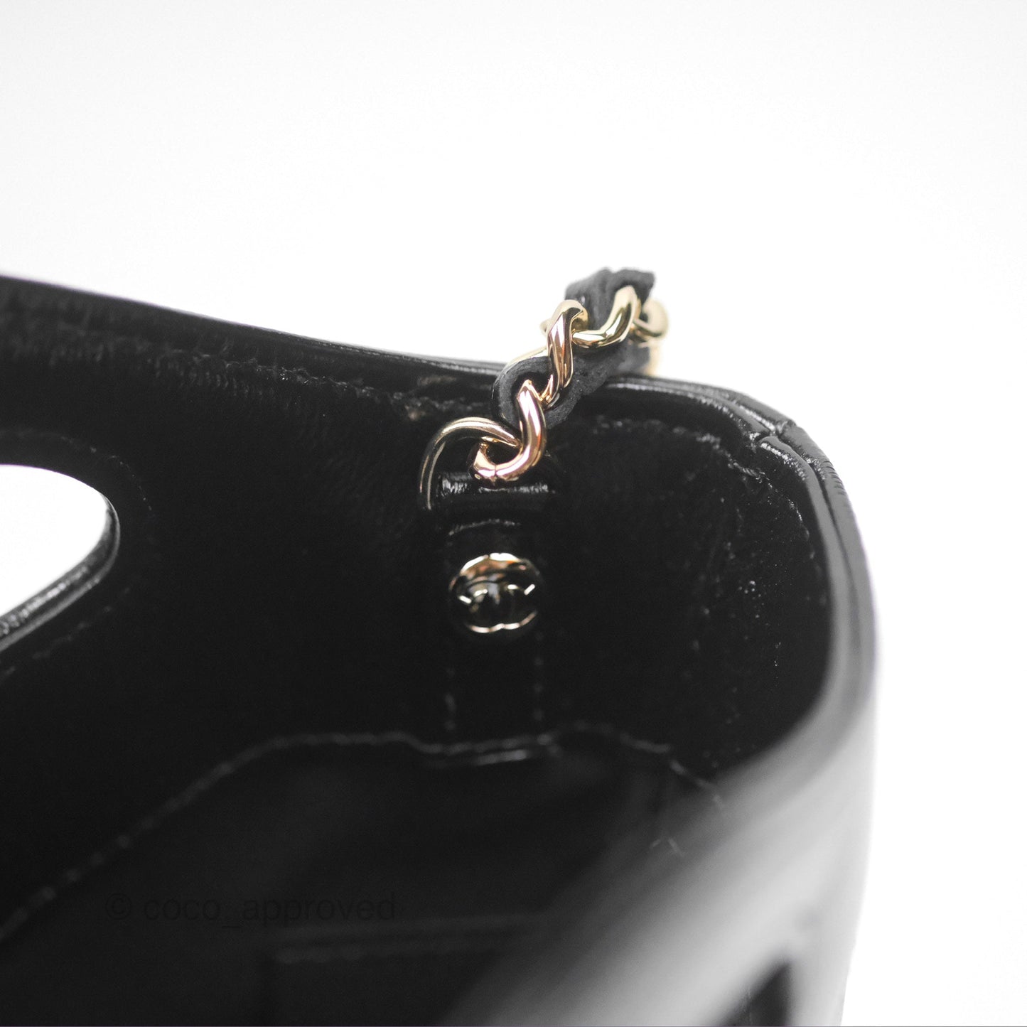 Chanel Nano 31 Black Shiny Lambskin Gold Hardware
