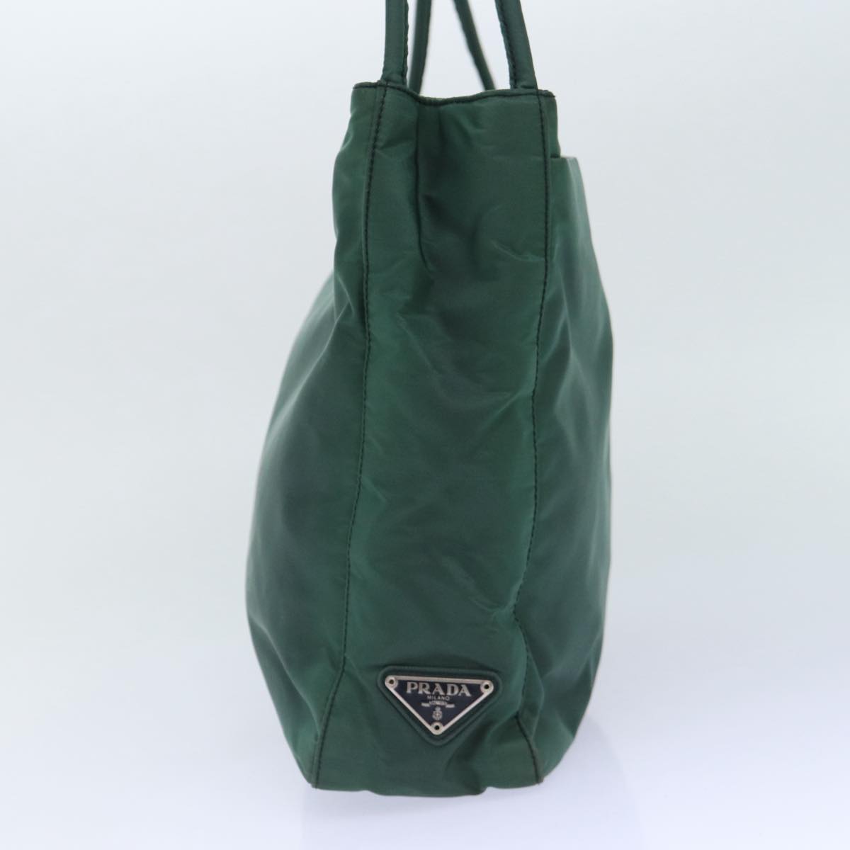 Luxury Prada Tote Bag Nylon Green Silver  86871