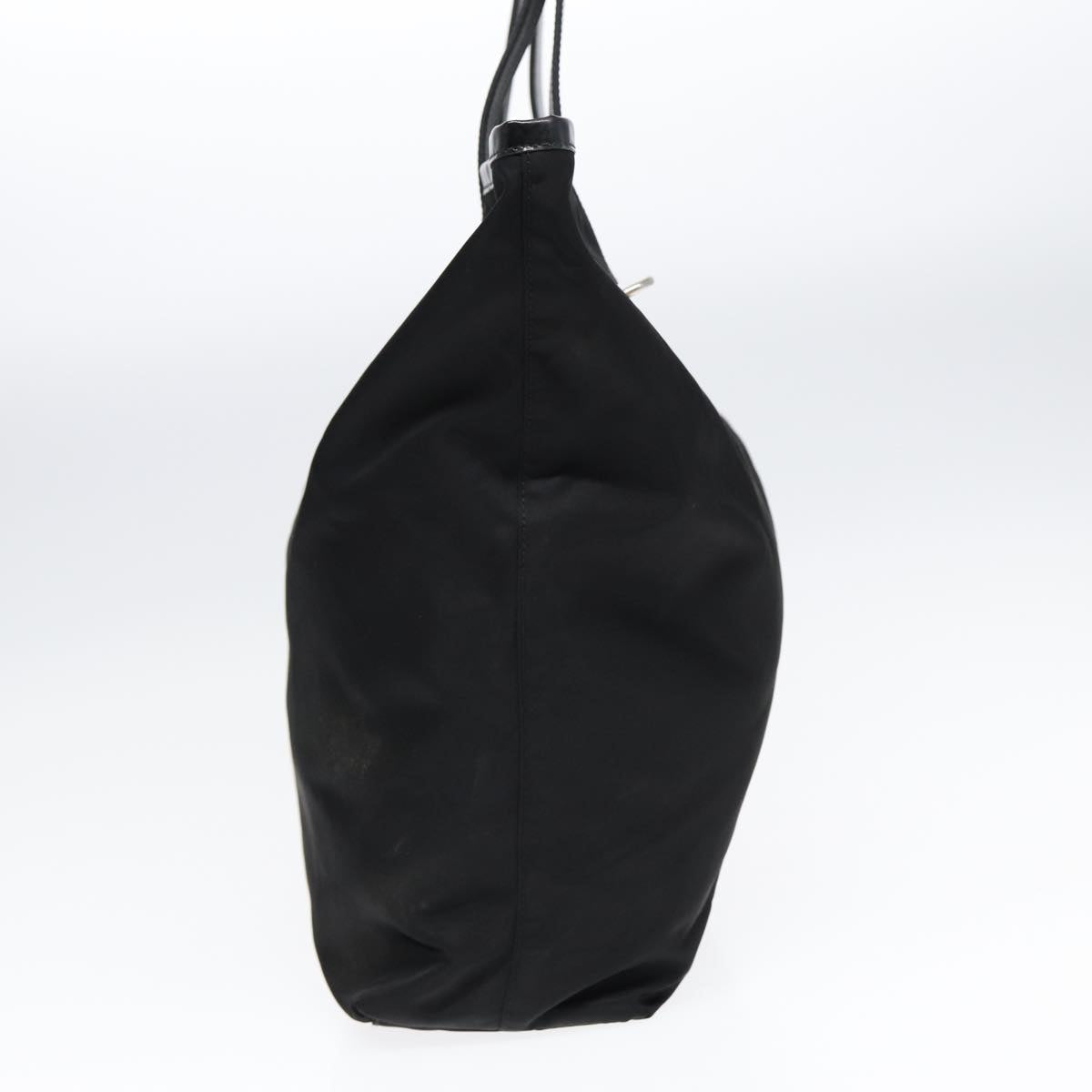 Luxury Prada Tote Bag Nylon Black Silver  86877