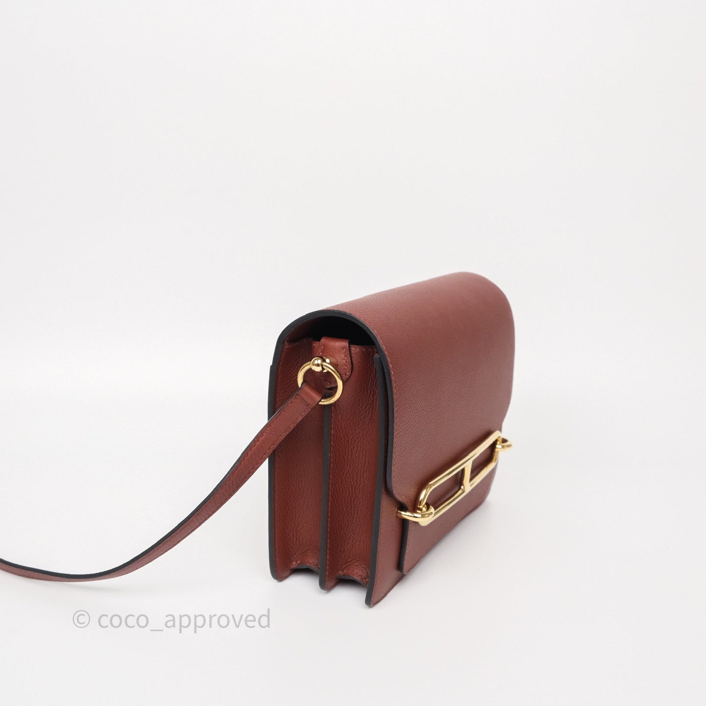Hermès Mini Roulis Rouge H 55 Evercolor Gold Hardware