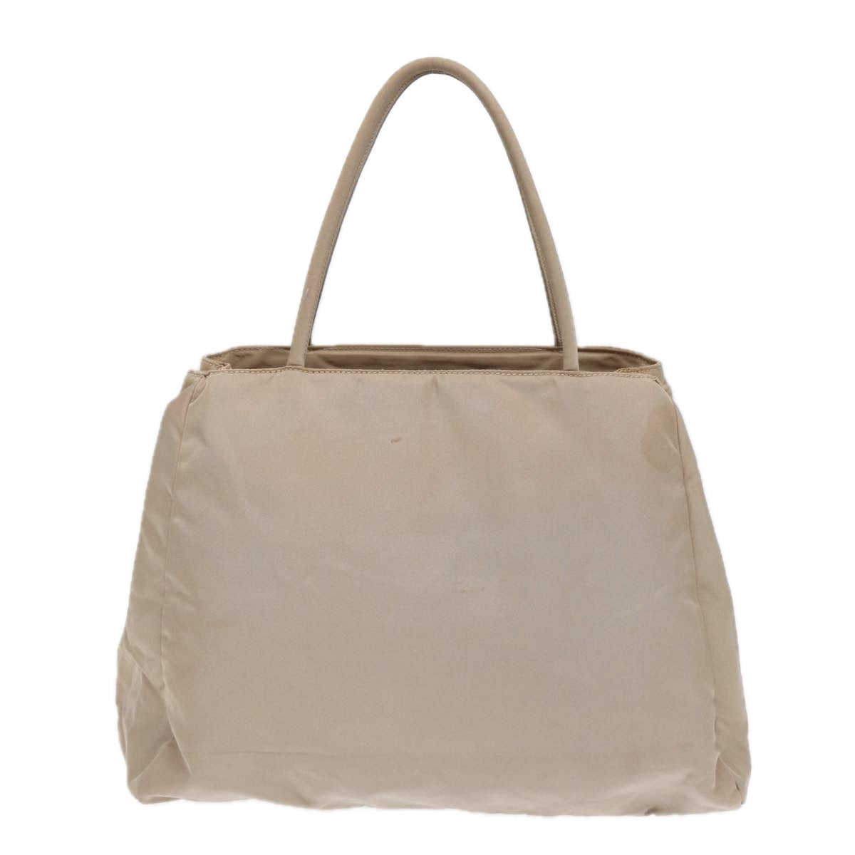 Luxury Prada Hand Bag Nylon Beige Silver  86884