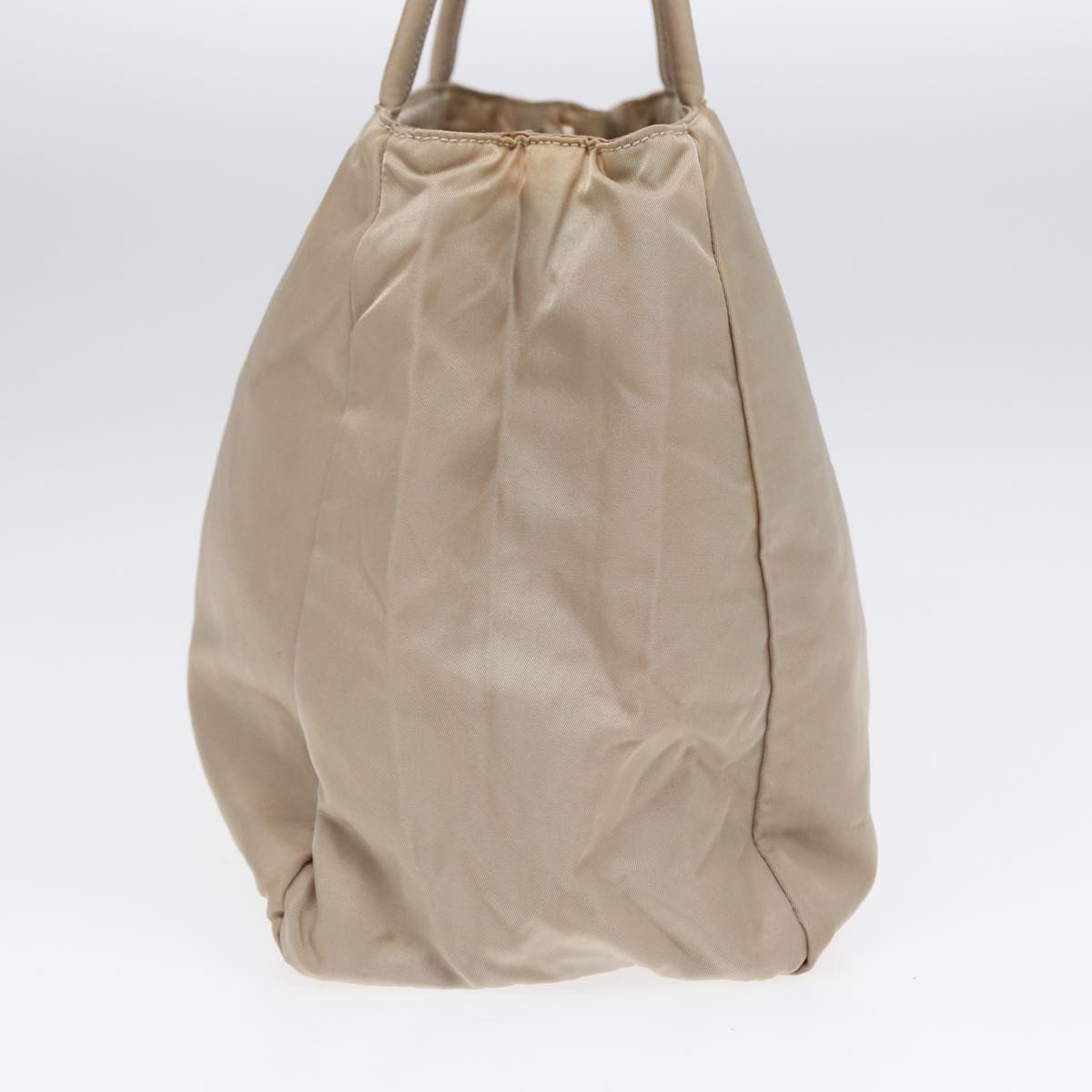 Luxury Prada Hand Bag Nylon Beige Silver  86884
