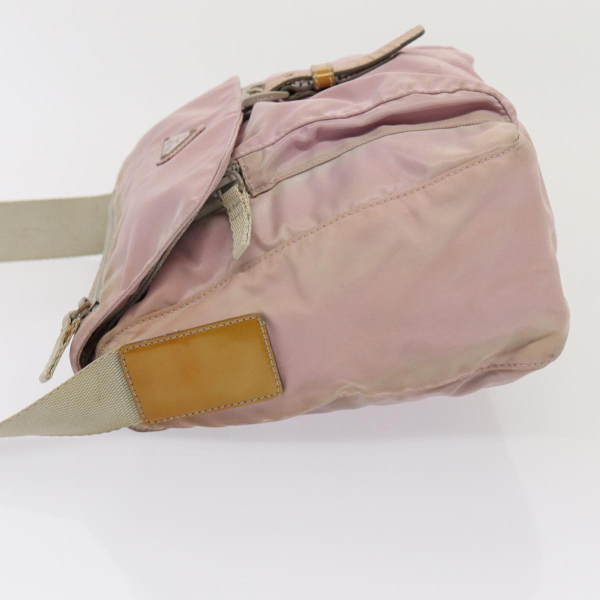 Luxury Prada Shoulder Bag Nylon Pink Silver  86887