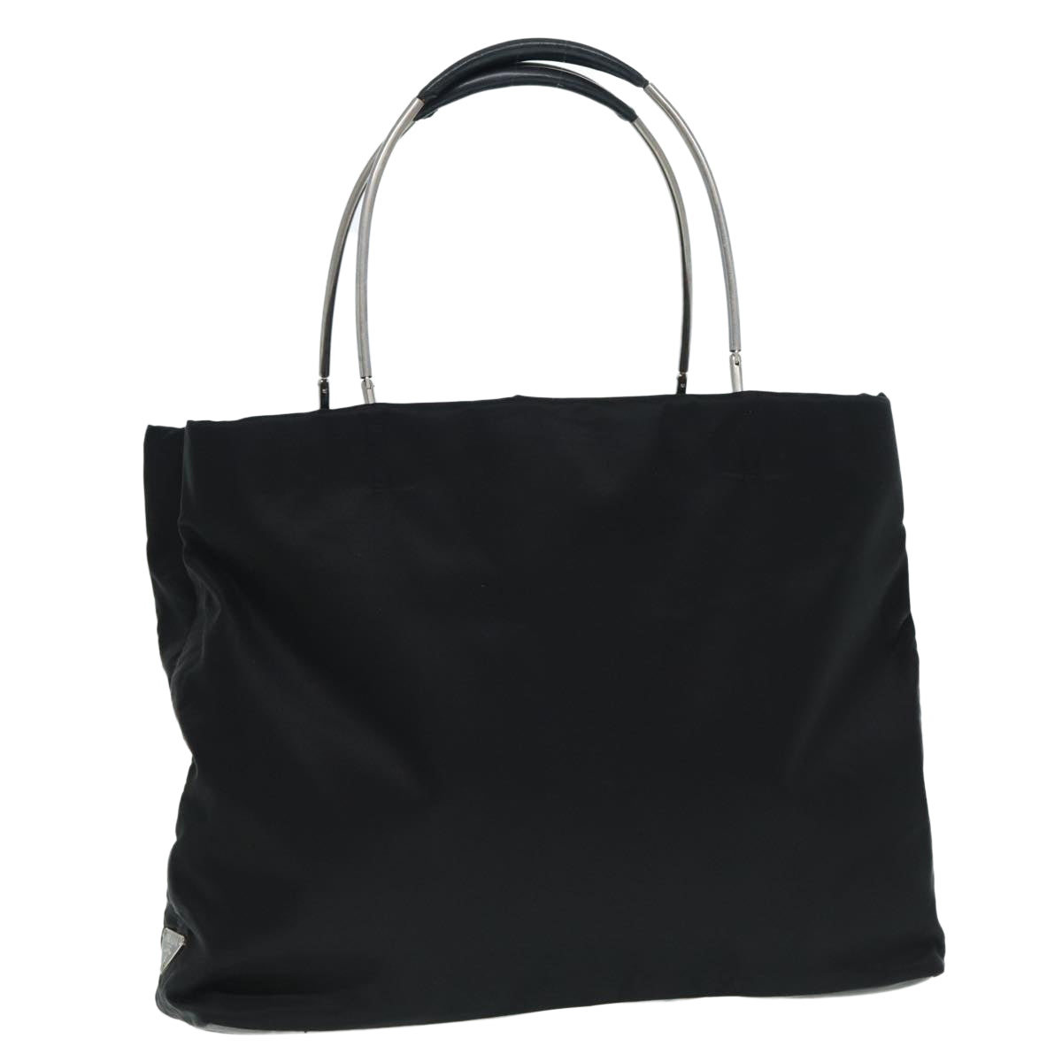 Luxury Prada Tote Bag Nylon Black Silver  86889