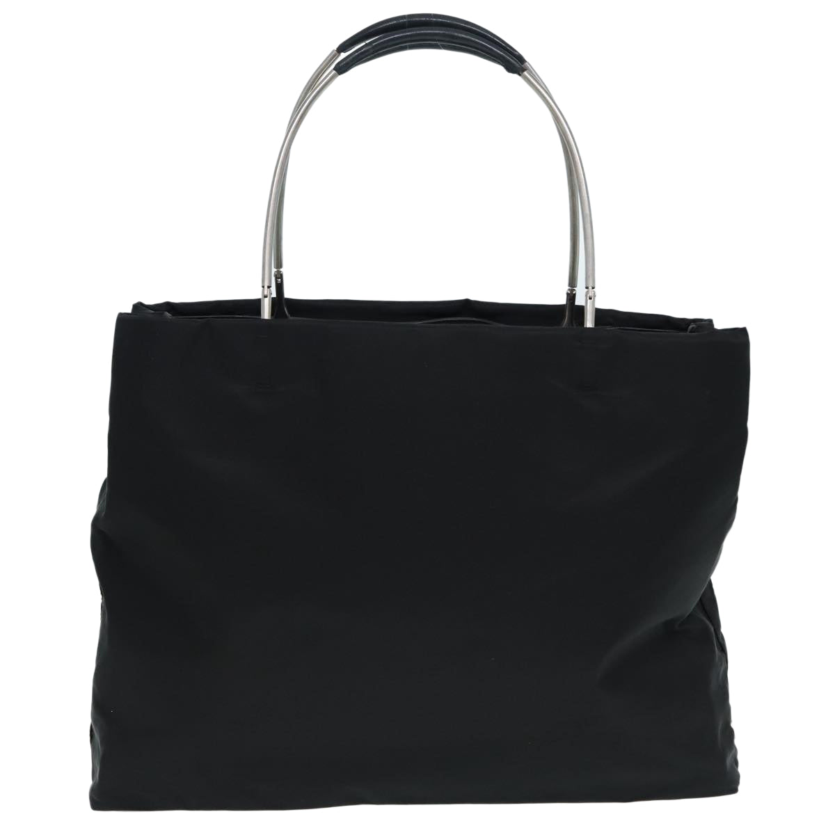 Luxury Prada Tote Bag Nylon Black Silver  86889