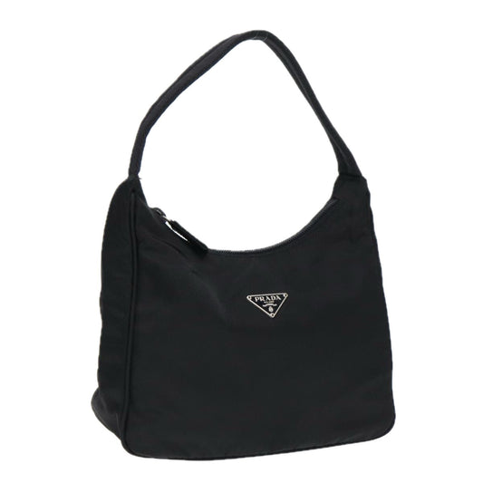 Luxury Prada Hand Bag Nylon Black Silver  86891
