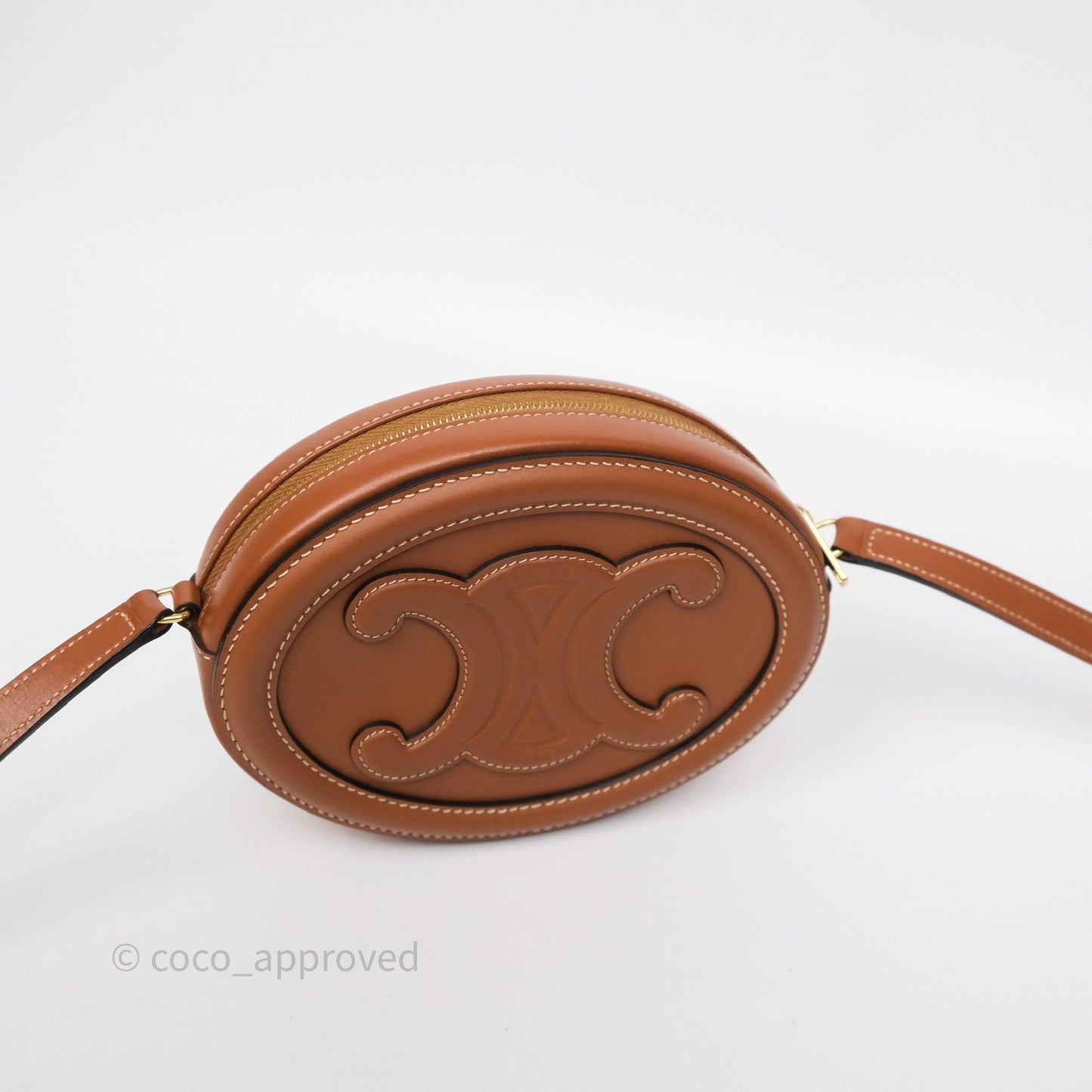 Celine Mini Oval Bag Cuir Triomphe Tan Calfskin
