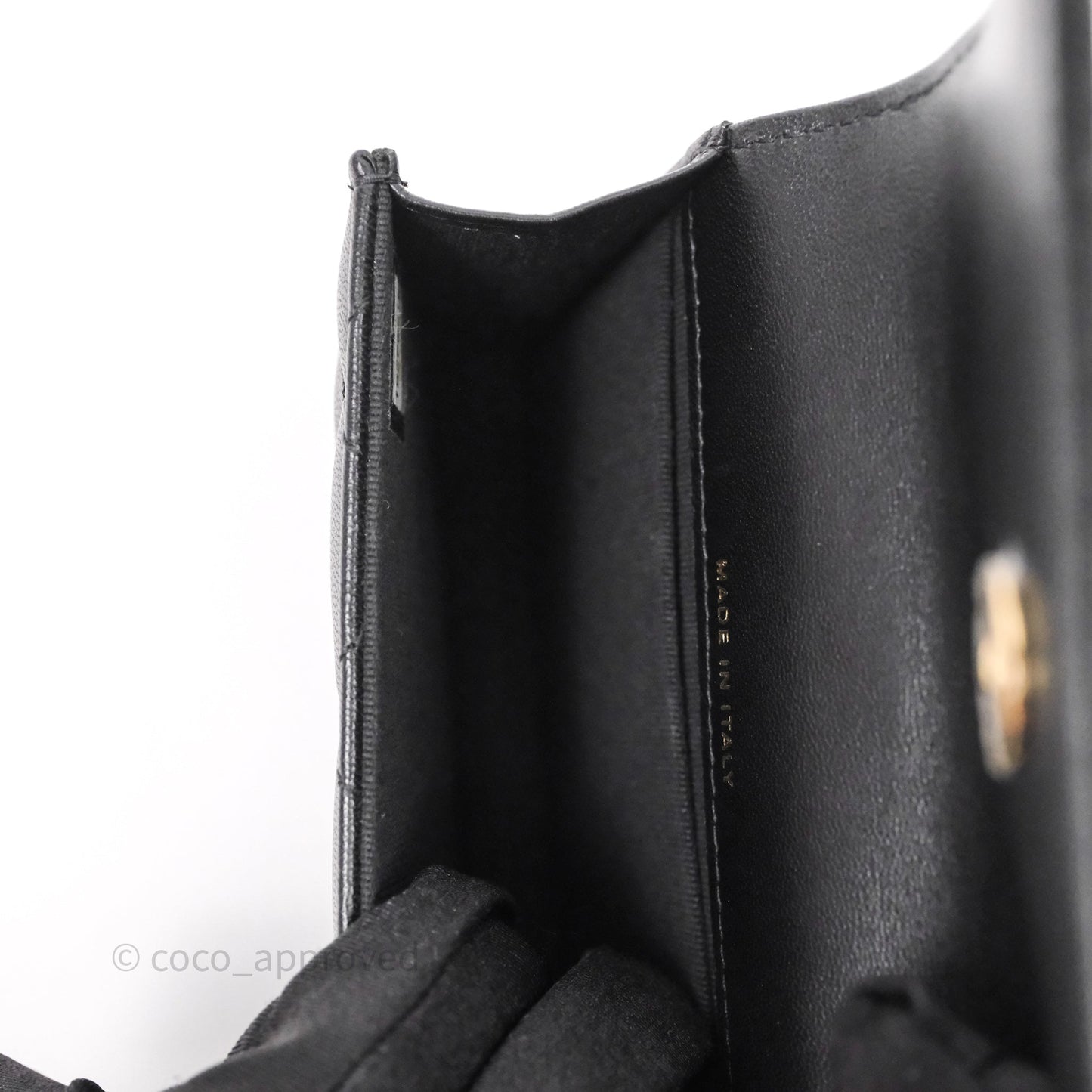 Chanel Jewel Hook Card Holder Black Lambskin Aged Gold Hardware