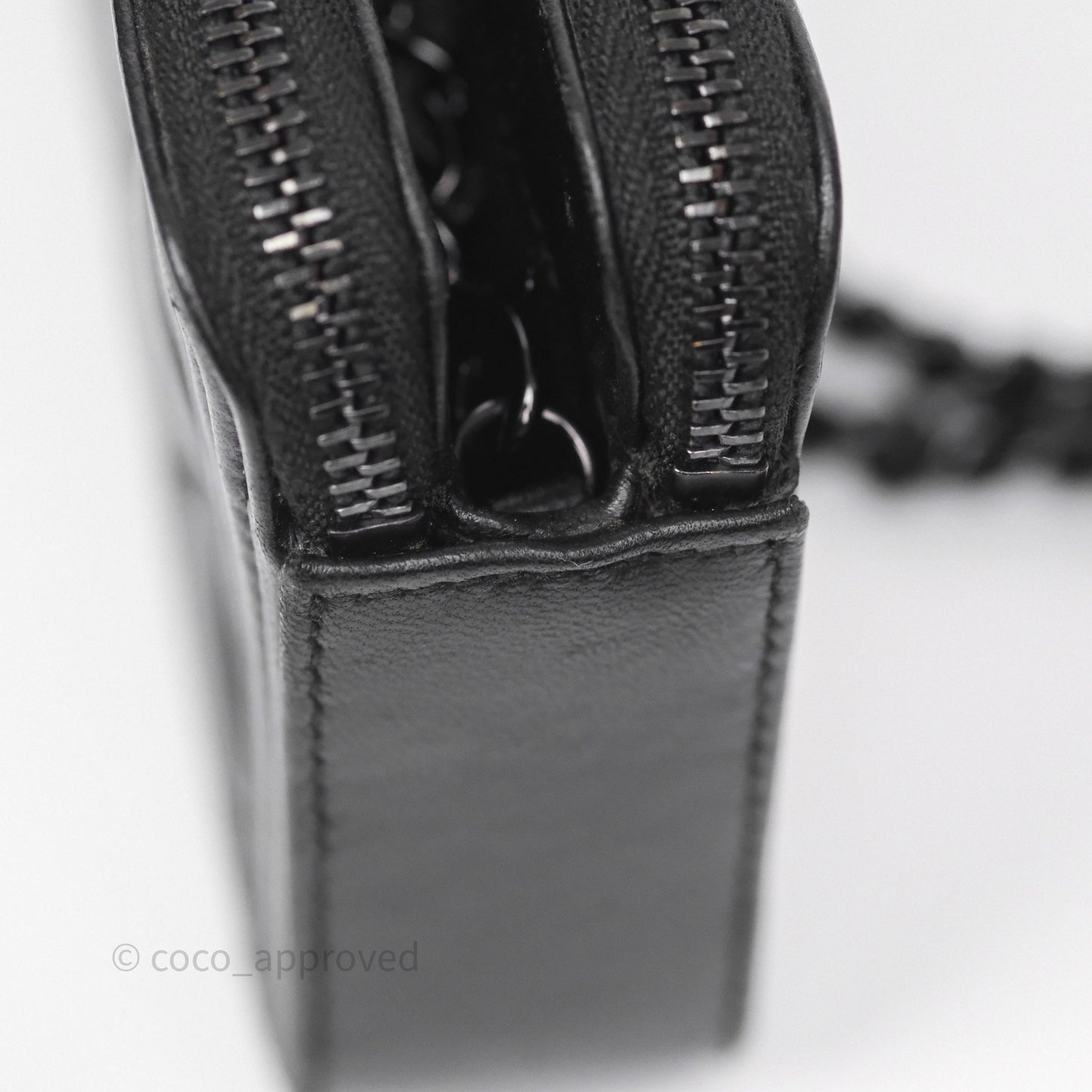 Chanel Boy Double Zip Clutch On Chain So Black Lambskin