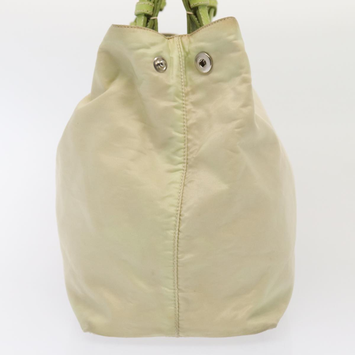 Luxury Prada Tote Bag Nylon Beige Silver Green  86906