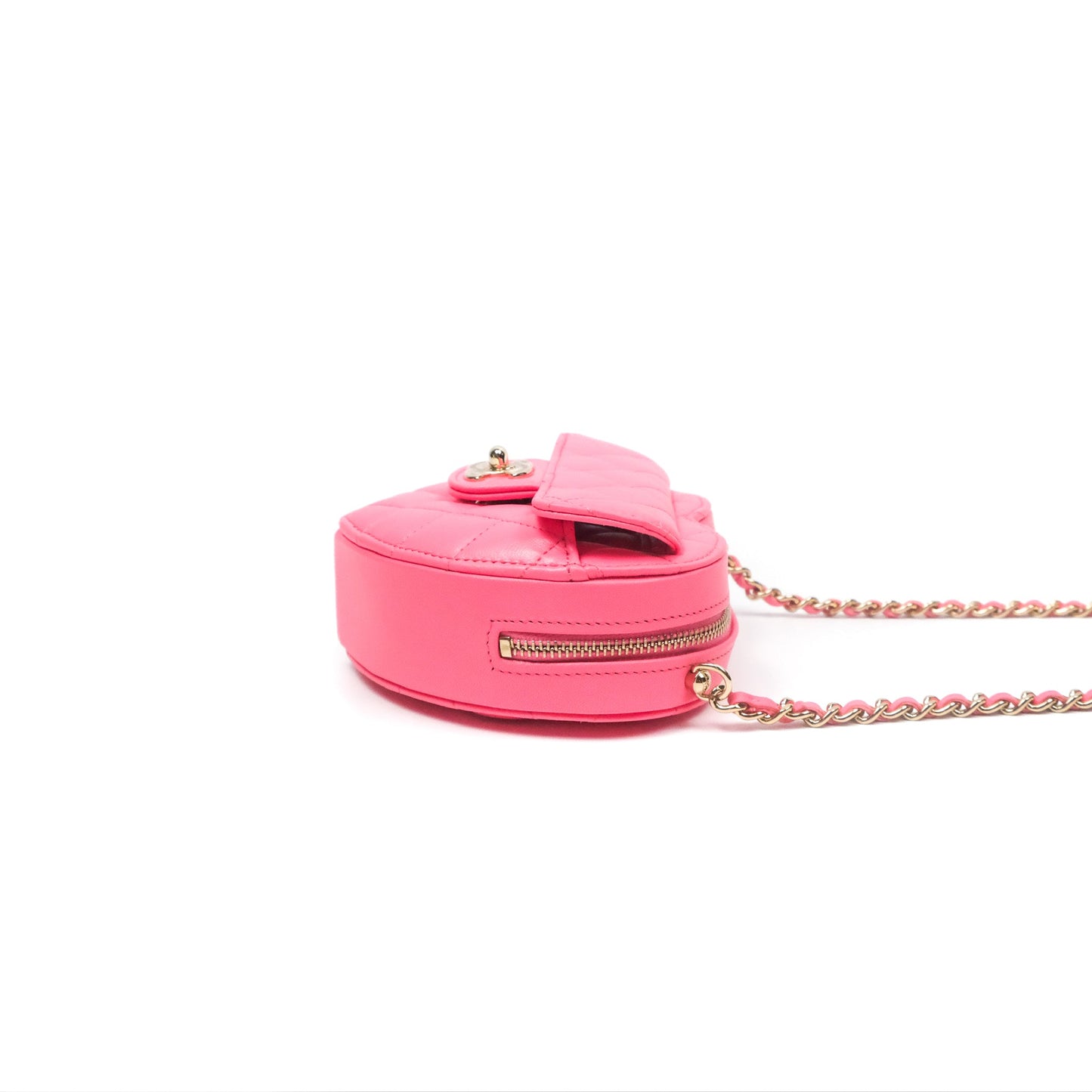 Chanel Small Heart Bag Pink Lambskin Gold Hardware 22S