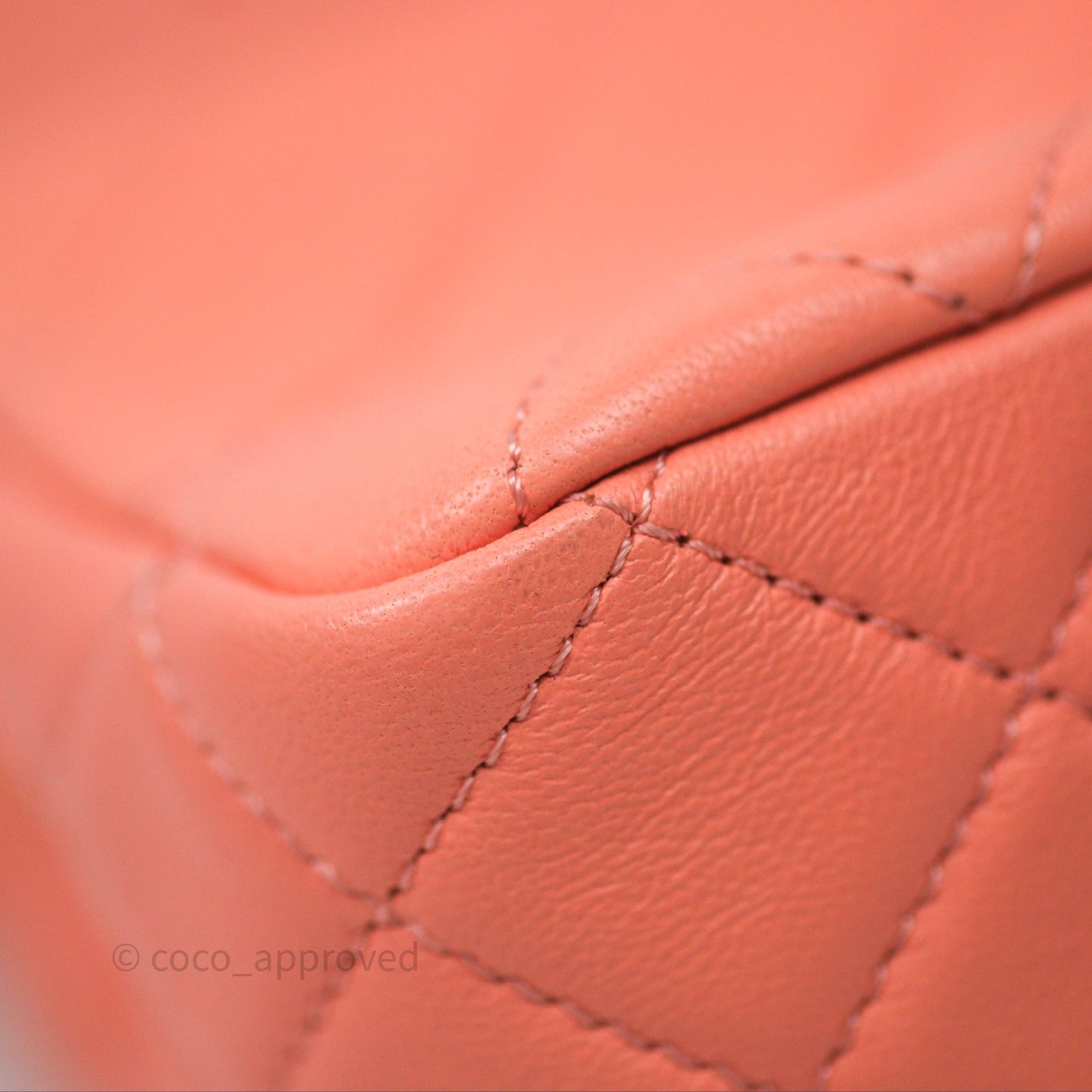 Chanel Pearl Crush Mini Square Quilted Peachy Pink Lambskin Aged Gold Hardware