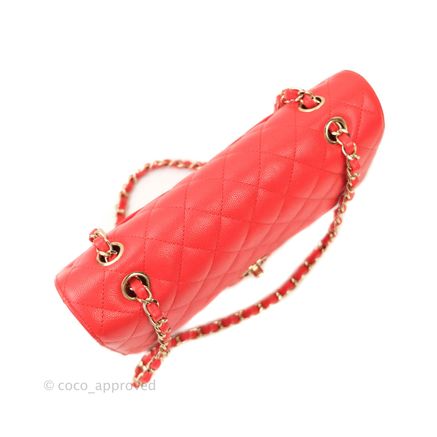 Chanel Classic M/L Medium Double Flap Red Caviar Gold Hardware