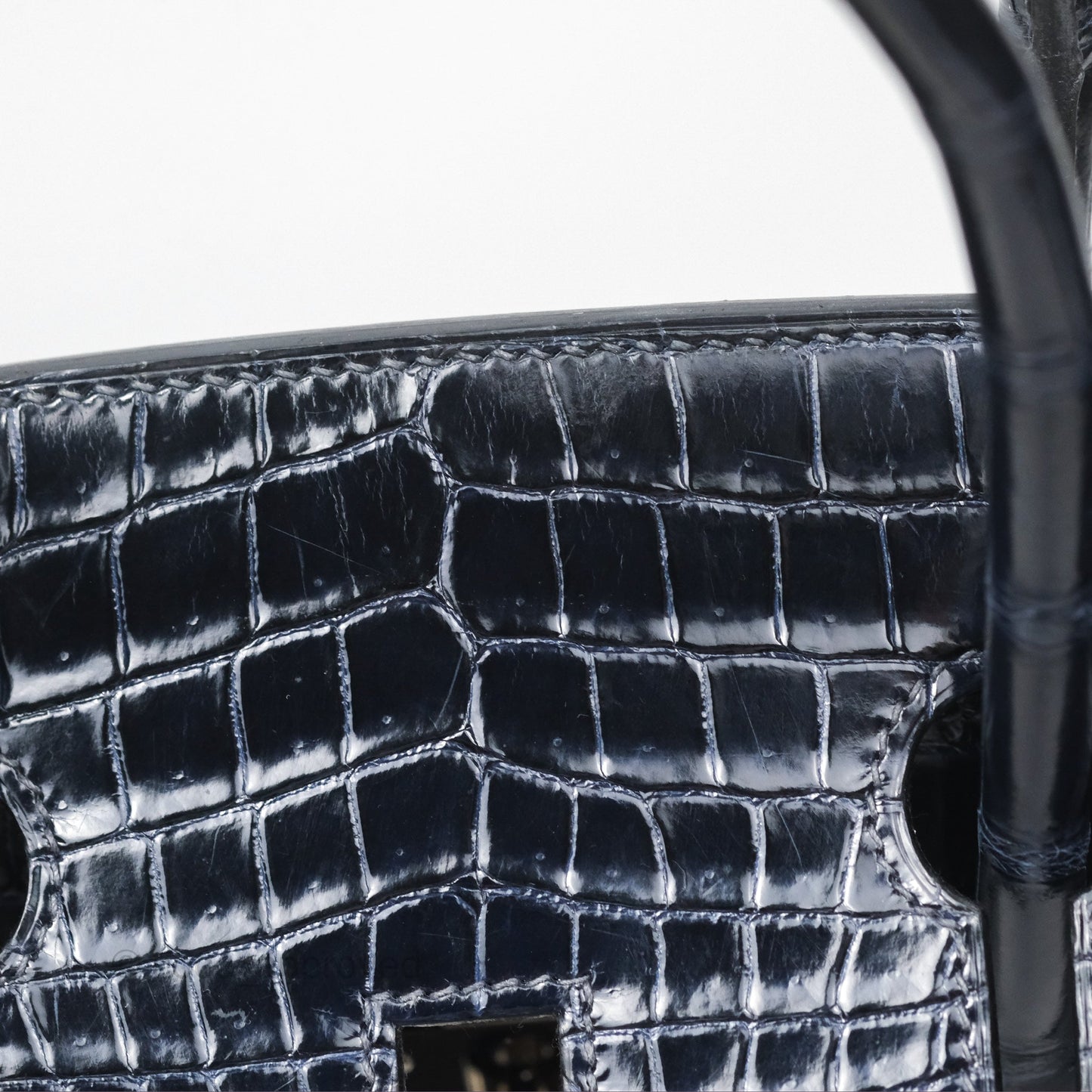 Hermès Birkin 35 Porosus Marine 78 Palladium Hardware