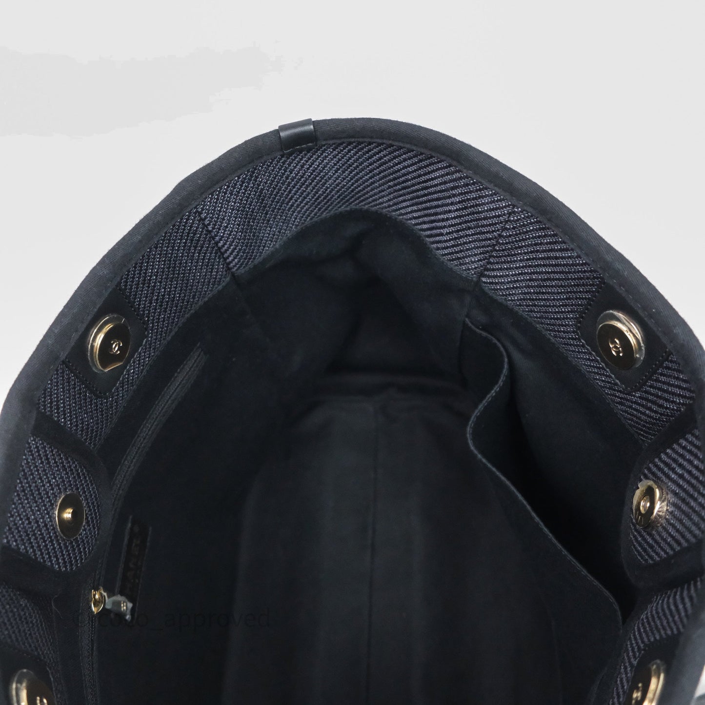 Chanel Medium Deauville Navy Canvas Gold Hardware