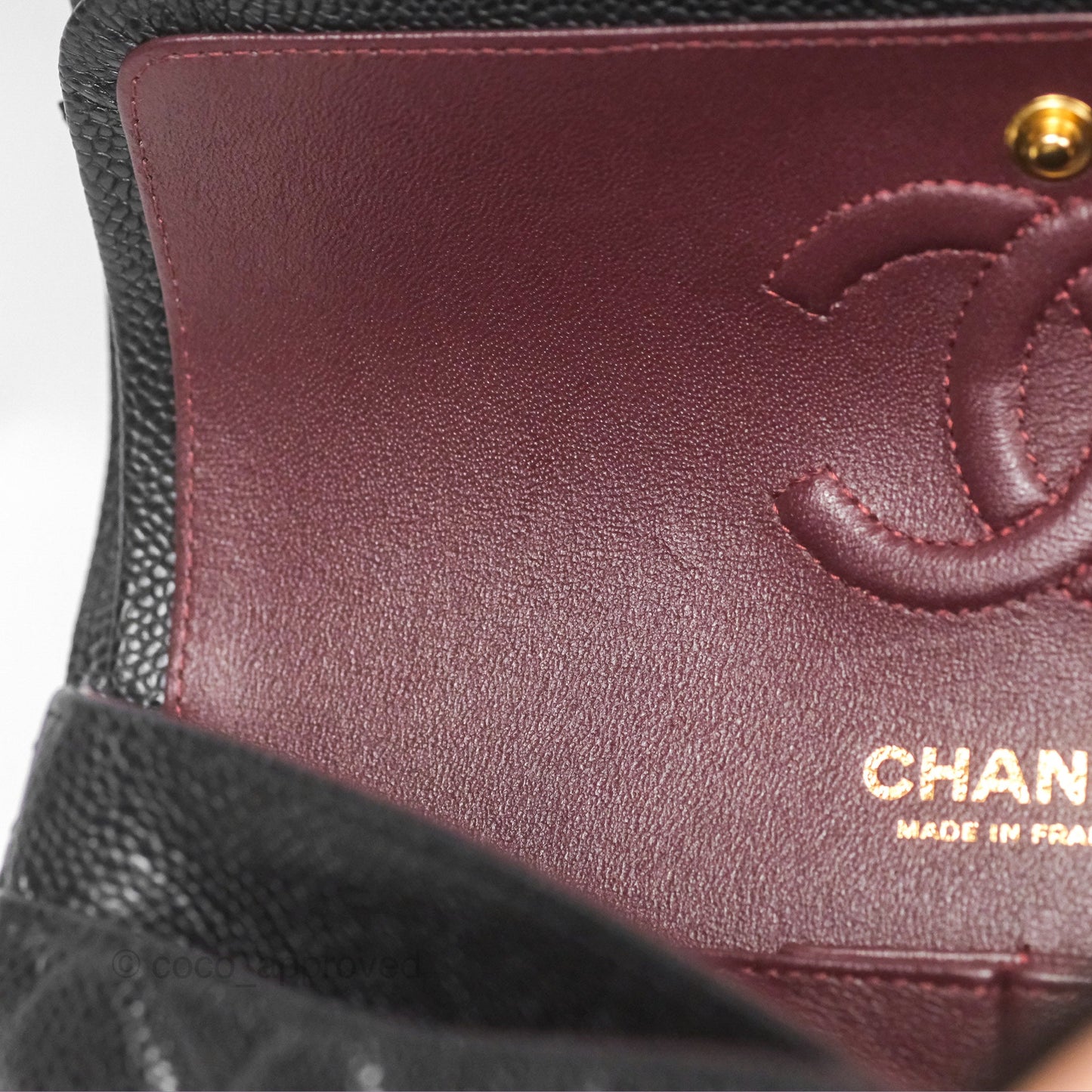 Chanel Small Classic Flap Quilted Black Caviar Gold Hardware