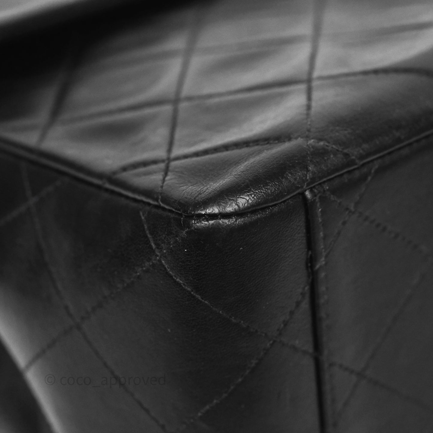Chanel Vintage XL Jumbo Single Flap Black Lambskin 24K Gold Hardware