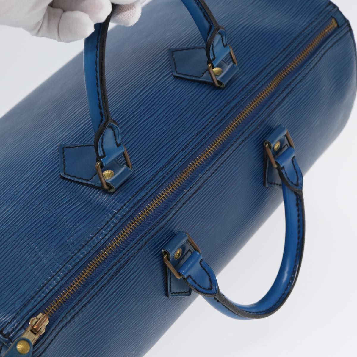 LOUIS VUITTON Epi Speedy 35 Hand Bag Toledo Blue M42995 LV 86994