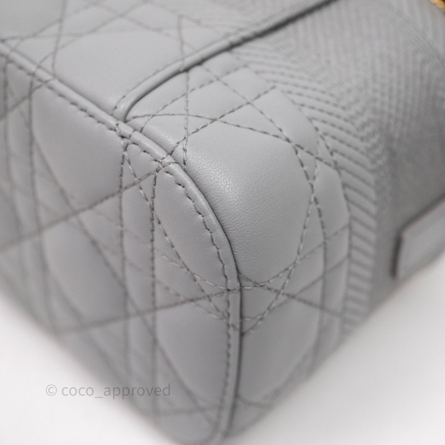 Christian Dior Small Diortravel Vanity Case Grey Lambskin Cannage