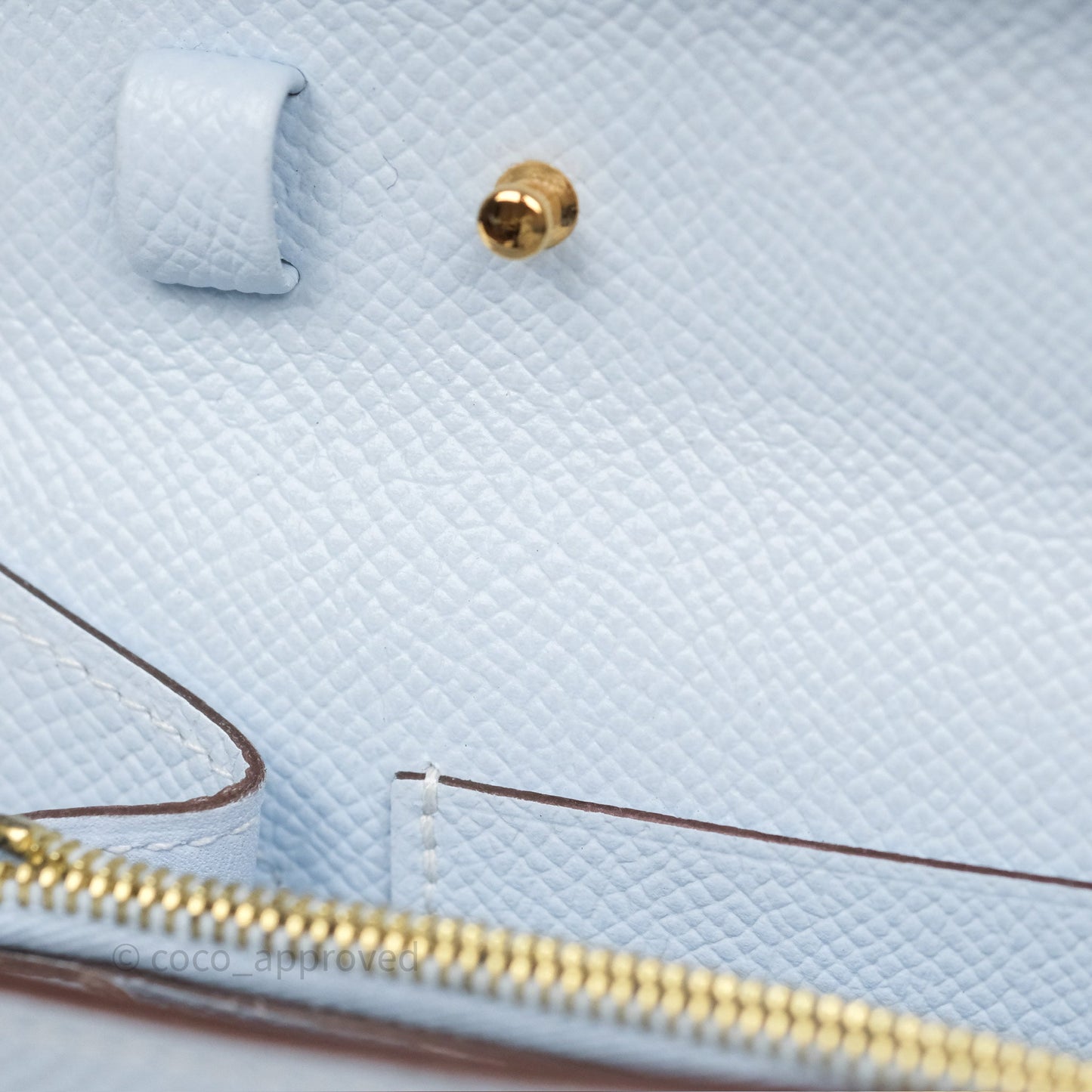 Hermès Kelly To Go Wallet Bleu Brume T0 Epsom Gold Hardware