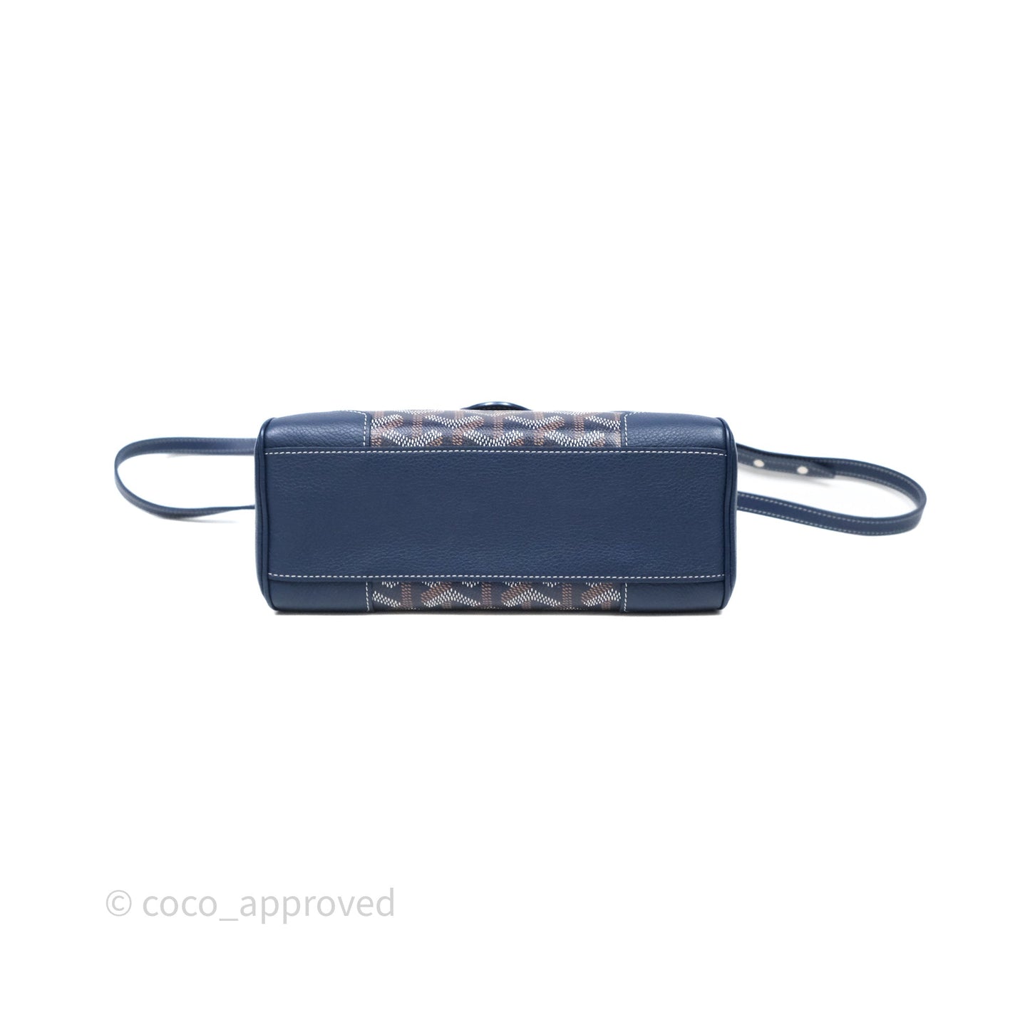 Goyard Saïgon Mini Bag Chevroches Calfskin Navy Silver Hardware