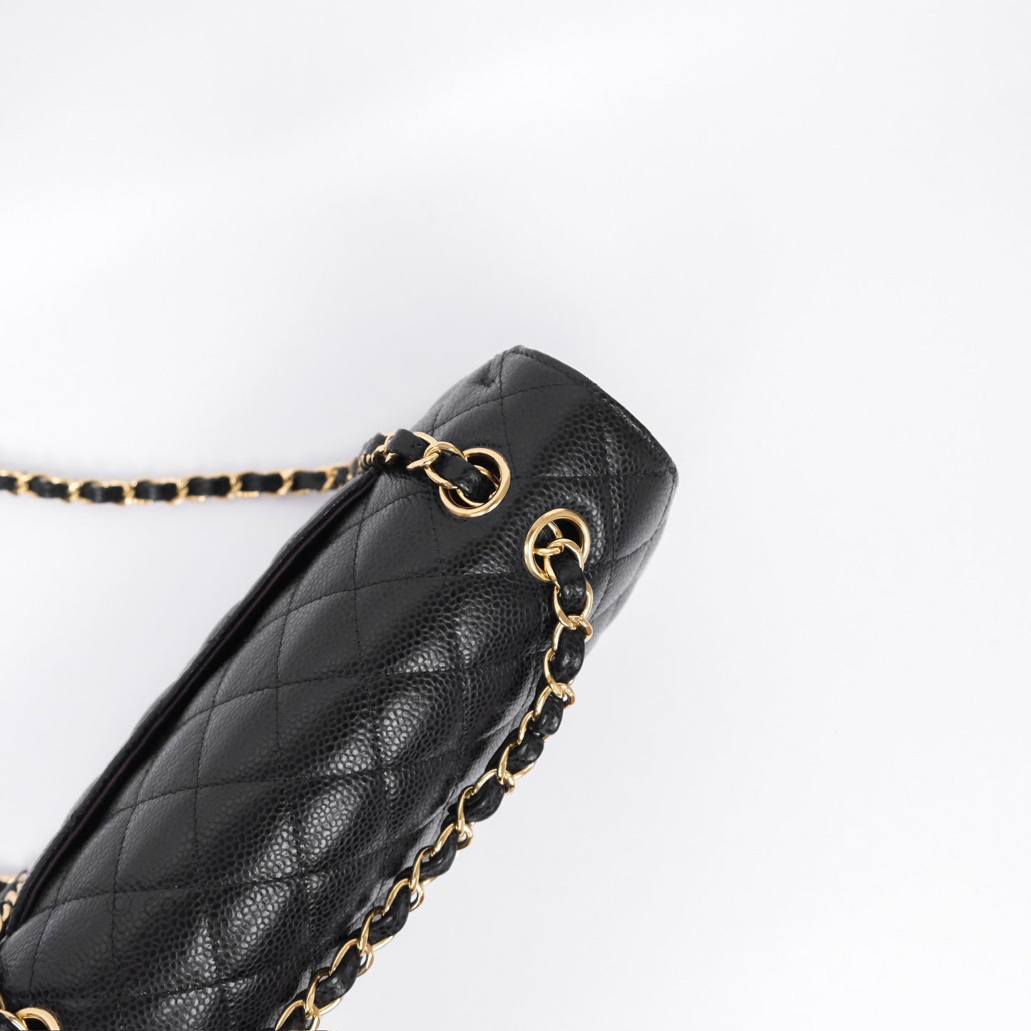 Chanel M/L Medium Classic Flap Quilted Black Caviar Gold Hardware
