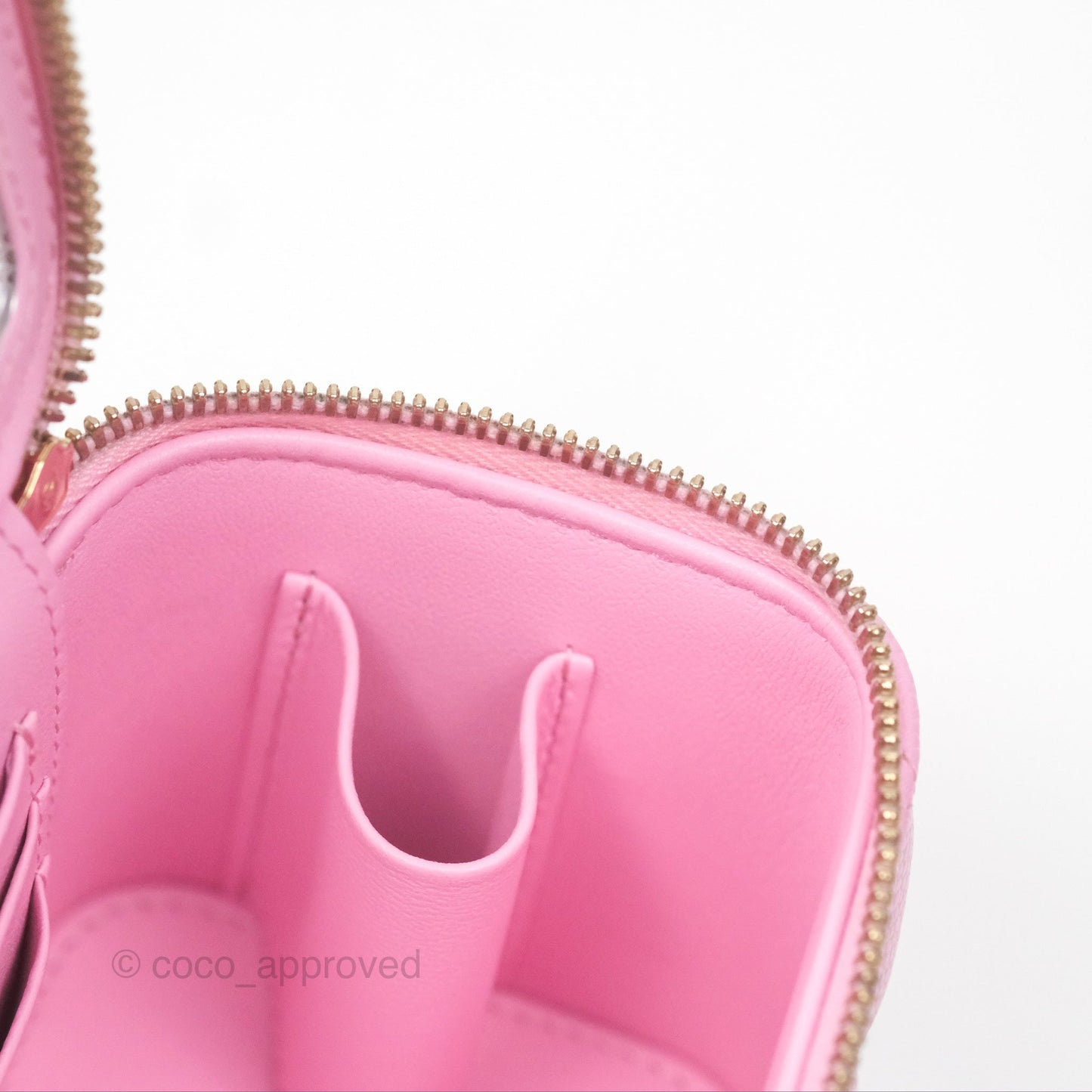 Chanel Vanity with Heart Adjustable Chain Pink Caviar Aged Gold Hardware