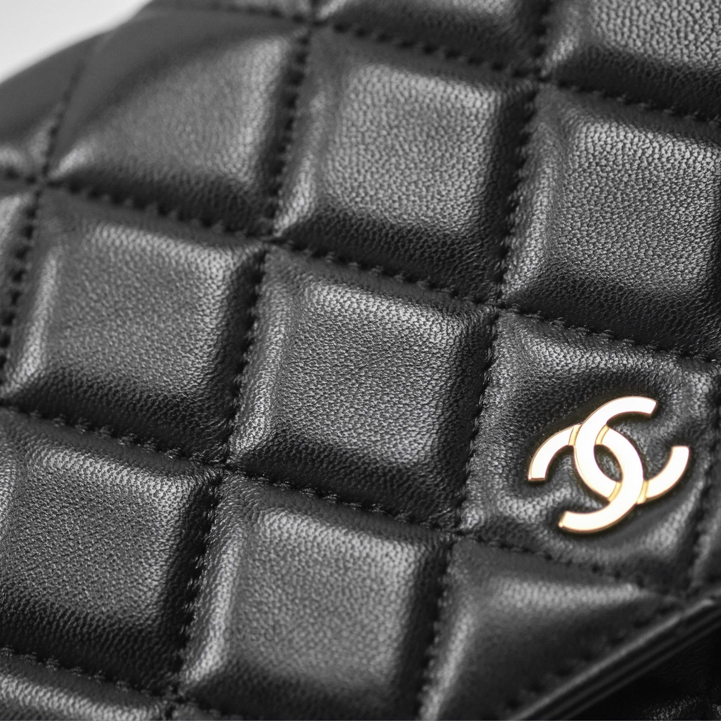 Chanel Quilted Classic Wallet on Chain WOC Black Lambskin Gold Hardware